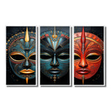 Red African Masks III - Multi-Panels