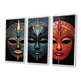 Red African Masks III - Multi-Panels