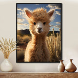 Alpaca Vibrant Portrait II - Animals Canvas Wall Art