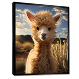 Alpaca Vibrant Portrait II - Animals Canvas Wall Art