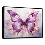 Purple Animal Amethyst Butterfly Delicate - Animals Canvas Wall Art