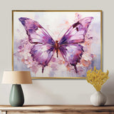 Purple Animal Amethyst Butterfly Delicate - Animals Canvas Wall Art