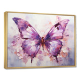 Purple Animal Amethyst Butterfly Delicate - Animals Canvas Wall Art