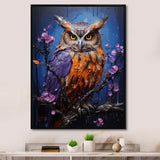 Purple Animal Amethyst Owl Drips - Owl Canvas Wall Art