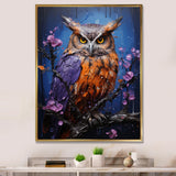 Purple Animal Amethyst Owl Drips - Owl Canvas Wall Art