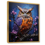 Purple Animal Amethyst Owl Drips - Owl Canvas Wall Art