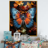 Orange Turquoise Animal Butterfly - Orange Butterfly Wall Art