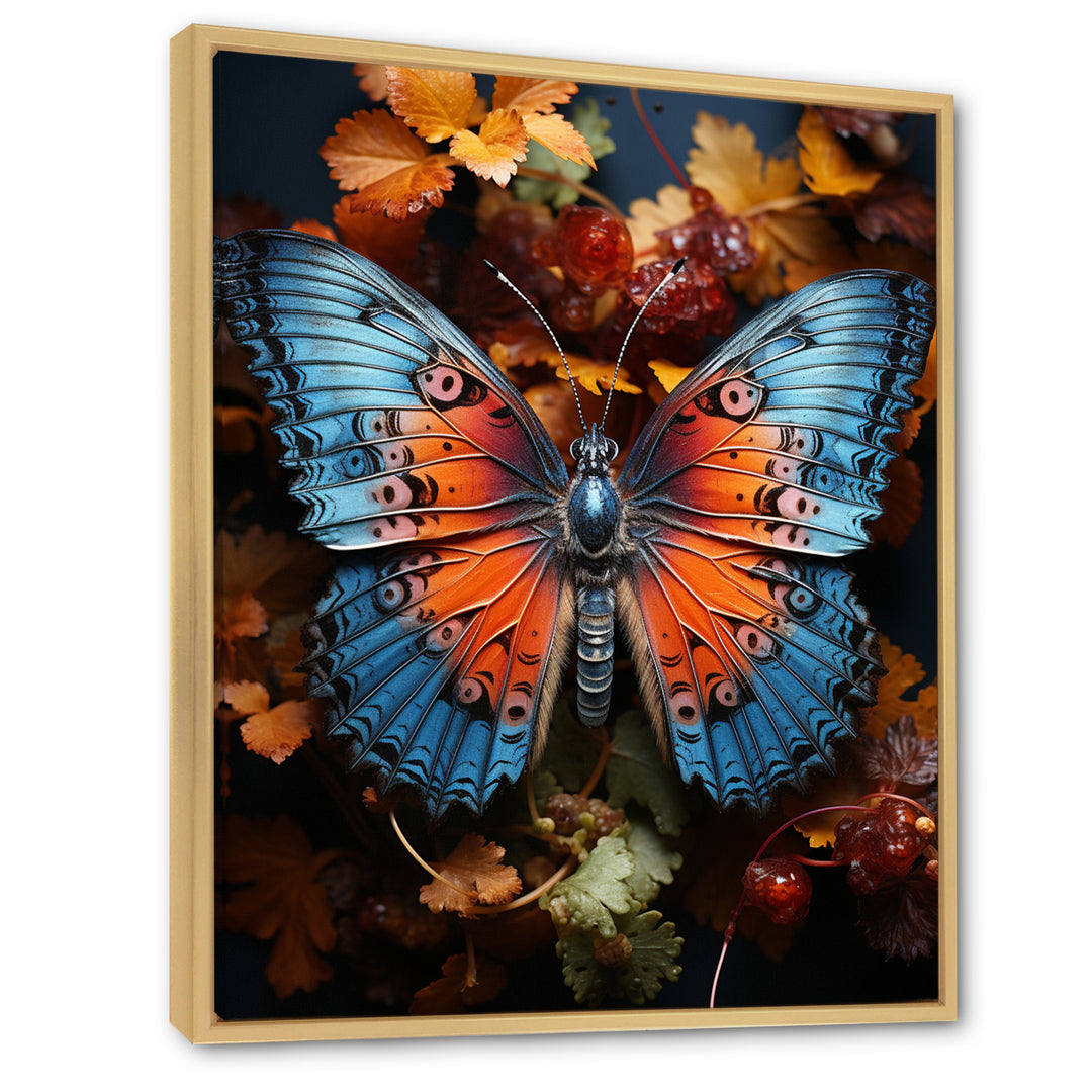 Orange Turquoise Animal Butterfly - Orange Butterfly Wall Art