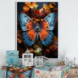 Orange Turquoise Animal Butterfly - Orange Butterfly Wall Art