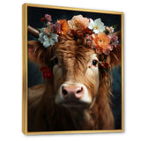 Cow Flower Crow - Brown Cow Wall Art