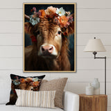 Cow Flower Crow - Brown Cow Wall Art