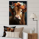 Cow Flower Crow - Brown Cow Wall Art