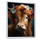 Cow Flower Crow - Brown Cow Wall Art