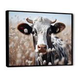 Cow Flower Grazing - White Cow Wall Art