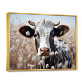 Cow Flower Grazing - White Cow Wall Art