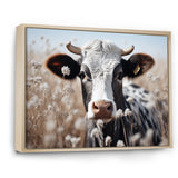 Cow Flower Grazing - White Cow Wall Art