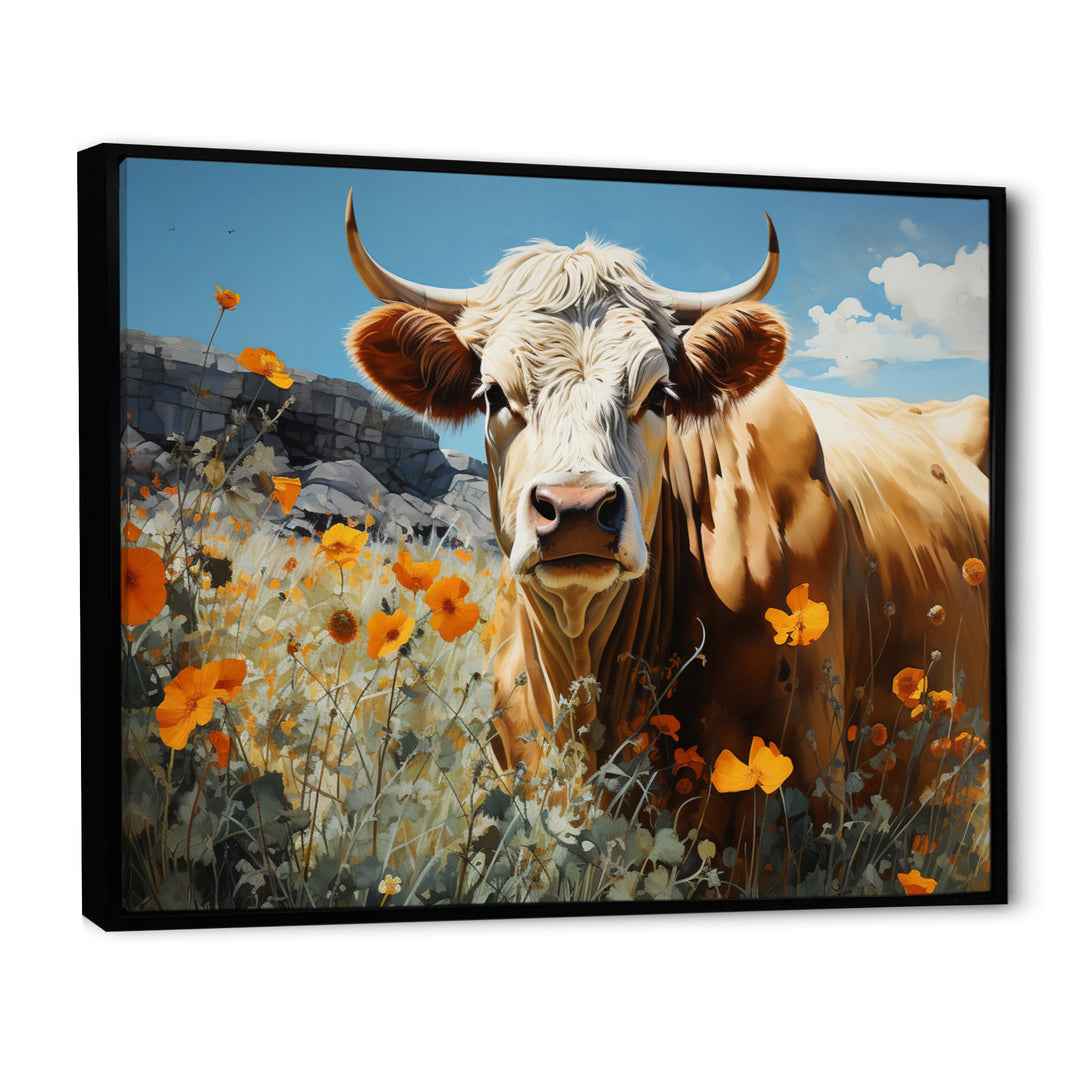 Cow Meadow Serenity - Cow Large Canvas Wall Art