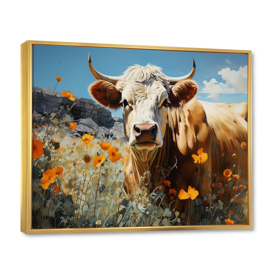 Cow Meadow Serenity - Cow Large Canvas Wall Art