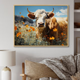 Cow Meadow Serenity - Cow Large Canvas Wall Art