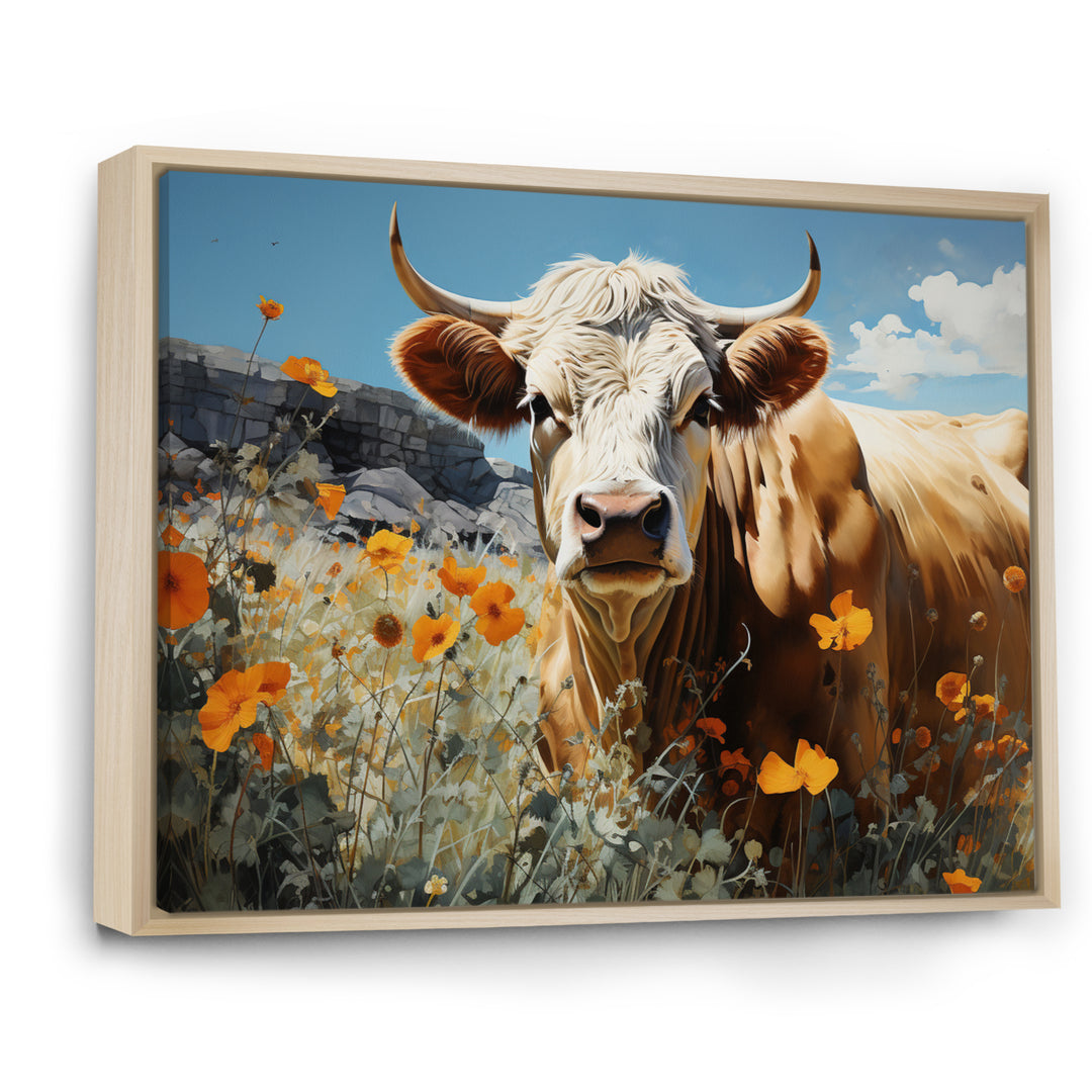 Cow Meadow Serenity - Cow Large Canvas Wall Art