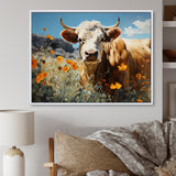 Cow Meadow Serenity - Cow Large Canvas Wall Art