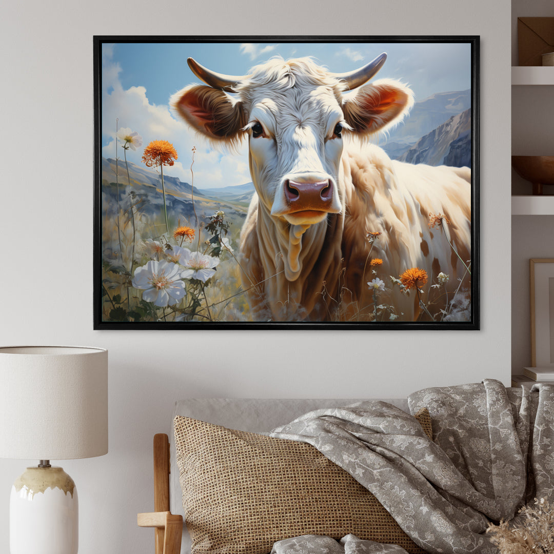 Cow Pastoral Beauty - Cow Canvas Wall Art