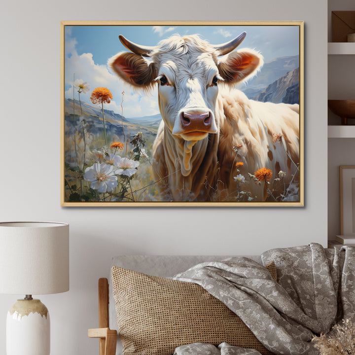 Cow Pastoral Beauty - Cow Canvas Wall Art