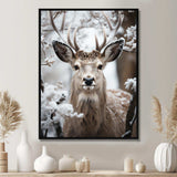 Animal Winter Deer - Animals Canvas Wall Art