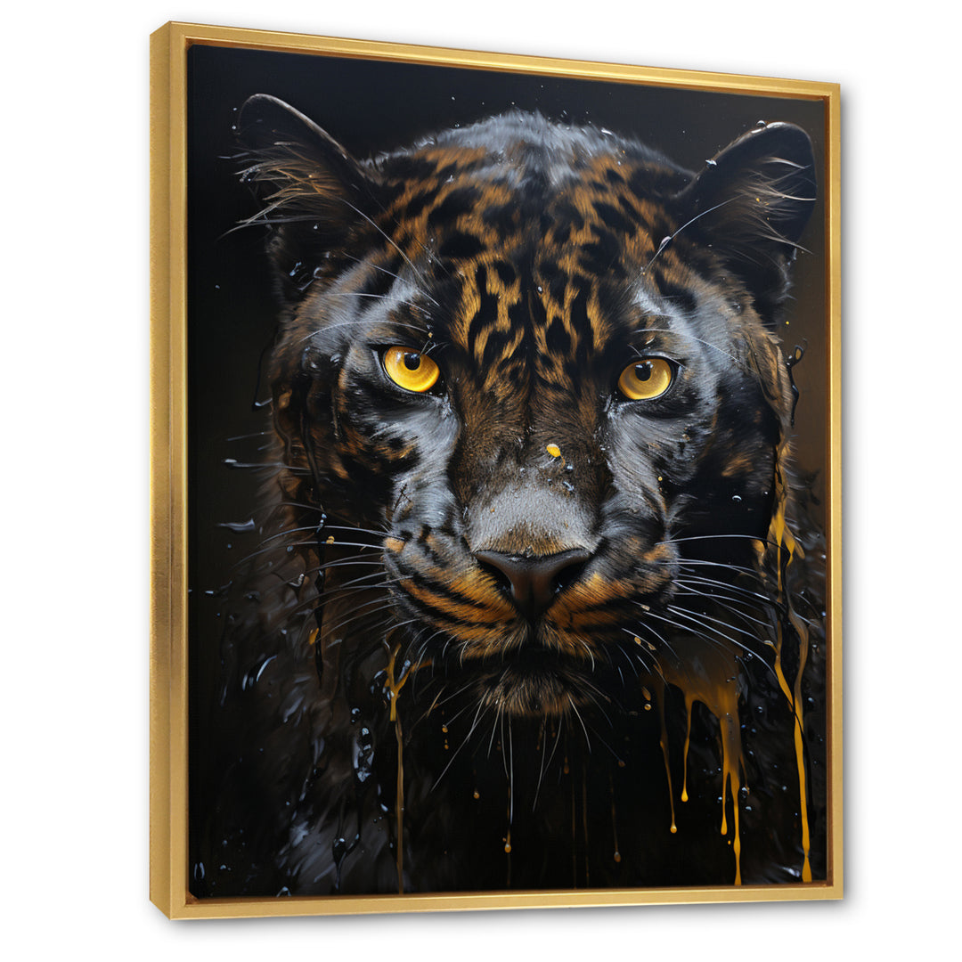 Ebony Panther Drips - Panther Canvas Wall Art
