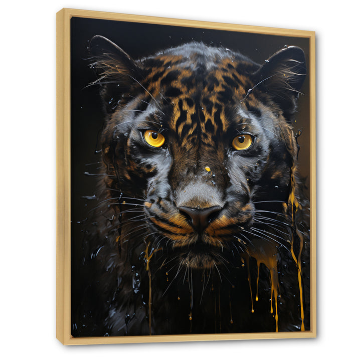 Ebony Panther Drips - Panther Canvas Wall Art