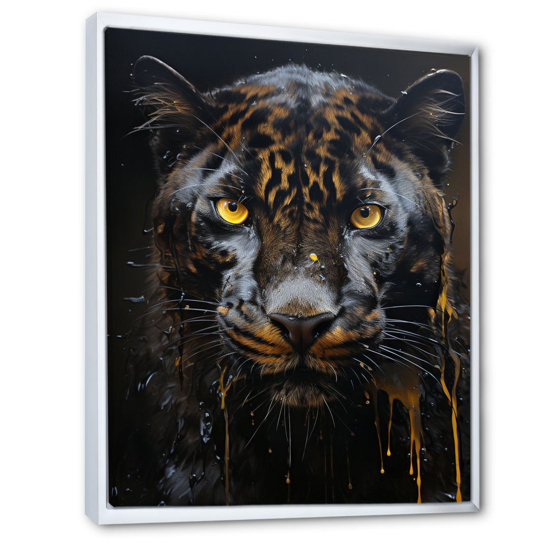 Ebony Panther Drips - Panther Canvas Wall Art