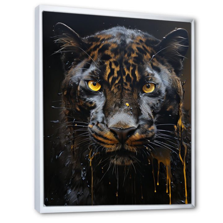 Ebony Panther Drips - Panther Canvas Wall Art