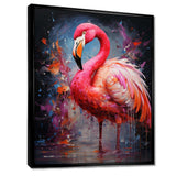 Fuchsia Flamingo Intense Artdeco - Animals Canvas Wall Art