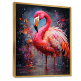 Fuchsia Flamingo Intense Artdeco - Animals Canvas Wall Art