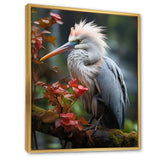 Grey Coral Animal Heron - Heron Home Decor Art