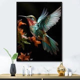 Teal Orange Animal Hummingbird - Hummingbird Wall Decor