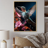 Teal Pink Animal Hummingbird - Hummingbird Wall Art Prints