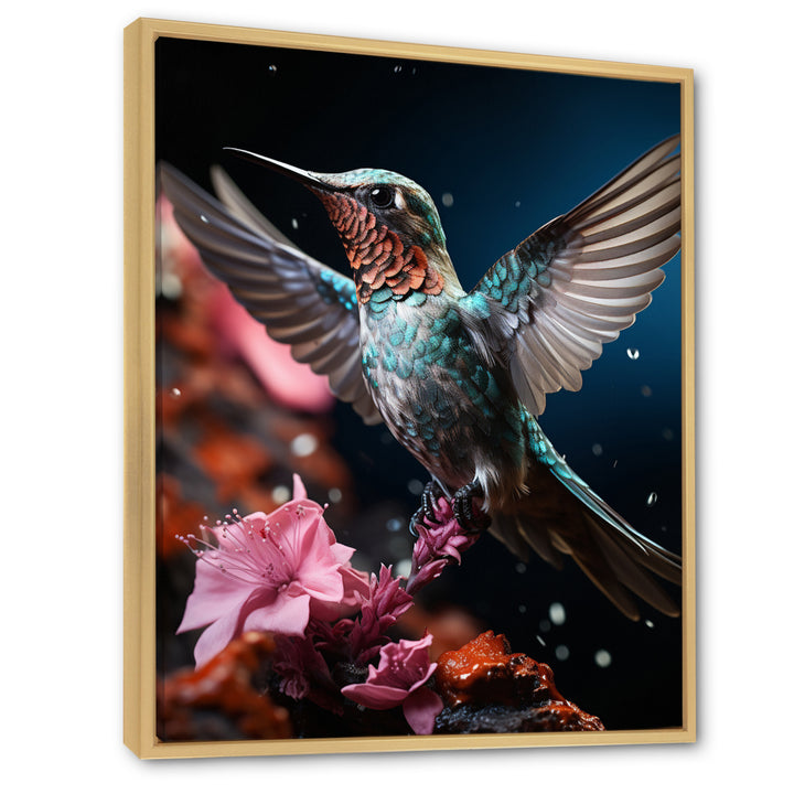 Teal Pink Animal Hummingbird - Hummingbird Wall Art Prints