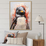 Cream Penguin Drips Portrait - Cream Penguin Wall Art