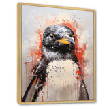 Cream Penguin Drips Portrait - Cream Penguin Wall Art