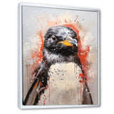 Cream Penguin Drips Portrait - Cream Penguin Wall Art
