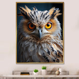 White Yellow Animal Owl - Owl Bedroom Wall Art