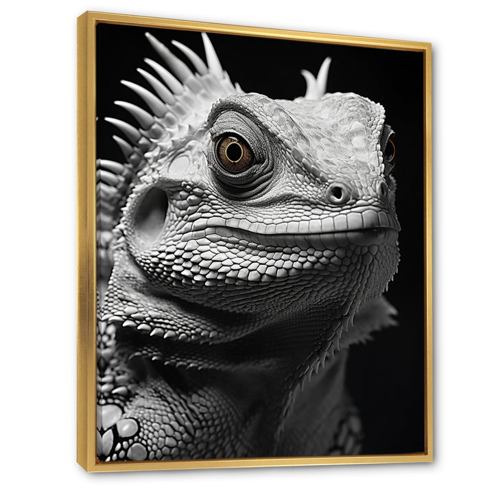Grey Reptile Amphibian Portrait - Gray Reptile Wall Art