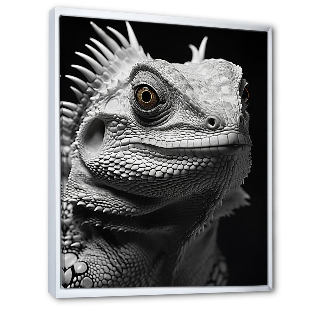 Grey Reptile Amphibian Portrait - Gray Reptile Wall Art