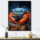 Scarlet Crab Drips - Crab Living Room Wall Art