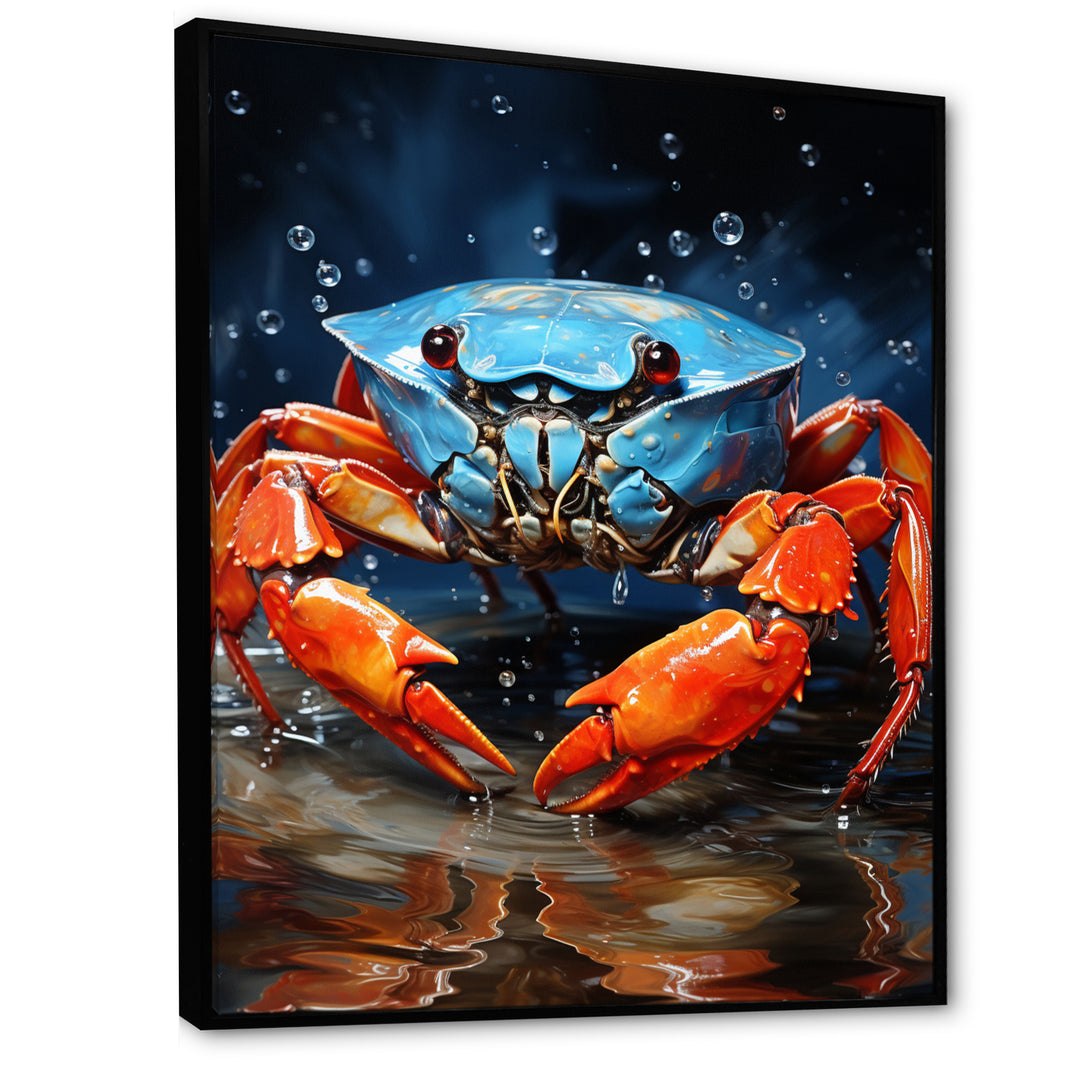 Scarlet Crab Drips - Crab Living Room Wall Art