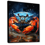Scarlet Crab Drips - Crab Living Room Wall Art