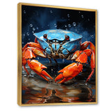 Scarlet Crab Drips - Crab Living Room Wall Art