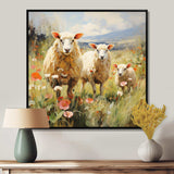 Flock Of Fluffy Sheep II - Animals Canvas Wall Art