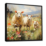 Flock Of Fluffy Sheep II - Animals Canvas Wall Art